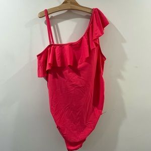 Motherhood Maternity one shoulder ruffle swimsuit size XL